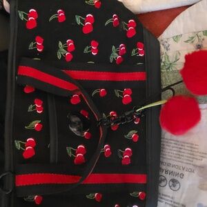 Betsy Johnson Black and Red Cherries  Women's Bag. Cross Body  Or Satchel.roomy